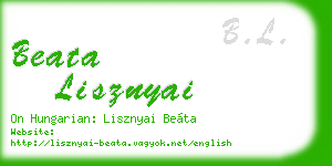 beata lisznyai business card