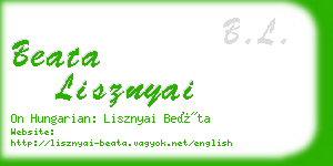 beata lisznyai business card